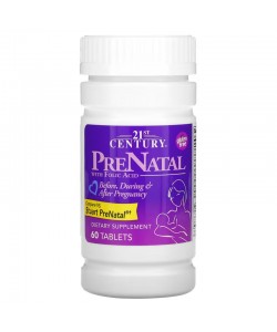21st Century PreNatal with Folic Acid 60 таблеток, пренатальные поливитамины