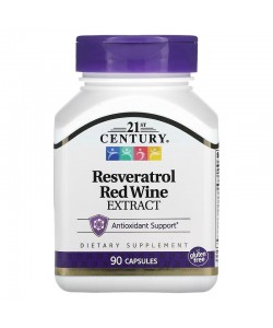 21st Century Resveratrol Red Wine Extract 90 капсул, ресвератрол 