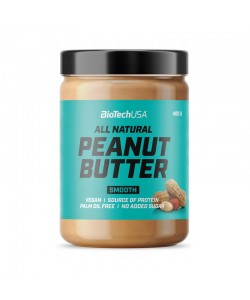 Biotech USA All Natural Peanut Butter Smooth 400 грамм, гладкое арахисовое масло 