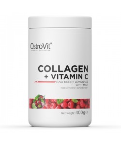 OstroVit Collagen + Vitamin C 400 грам, гідрозілований яловичий колаген + вітамін с