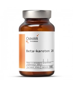 OstroVit Pharma Beta-Carotene 28 mg 90 таблеток, бета-каротин, вітамін Е, мідь, селен