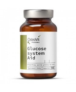 OstroVit Pharma Glucose System Aid 90 капсул, екстракти, хром, вітамін С, вітамін В6 та вітамін В12