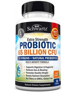 BioSchwartz Probiotic 65 Billion CFU 30 капсул, 13 штамів і натуральні пребіотики