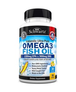 BioSchwartz Omega-3 1200 mg EPA & 900 mg DHA 90 капсул, рыбий жир из омега-3, со вкусом лимона