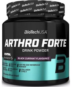Biotech USA Arthro Forte 340 грам, ароматизований порошок напою з колагеном, глюкозаміном, хондроїтином, МСМ, вітаміном С, рослинними екстрактами