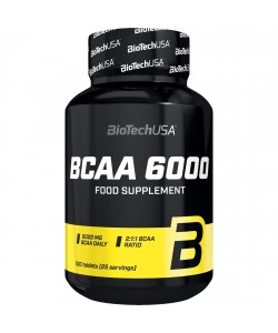 Biotech USA BCAA 6000 100 таблеток, аминокислоты BCAA в соотношении 2:1:1