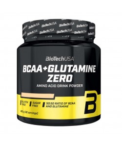 Biotech USA BCAA + Glutamine Zero 480 грамм, комбинация аминокислот BCAA и L-глютамина