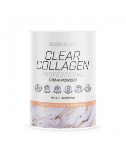 Biotech Usa Clear Collagen Professional 350 грамм, гидрозолированный говяжий коллаген с гиалуроновой кислотой, аминокислотами, витаминами и минералами