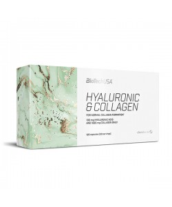 Biotech USA Hyaluronic & Collagen 120 капсул, гидролизованный коллаген, гиалуроновая кислота, витамины и аминокислоты