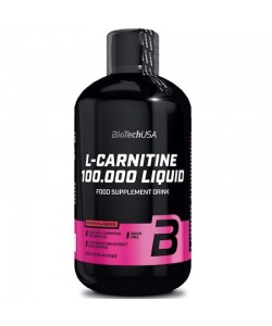 Biotech USA L-Carnitine 100.000 Liquid 500 мл, рідкий l-карнітин, збагачений вітамінами групи B