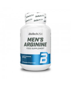 Biotech USA Men's Arginine 90 капсул, L-аргінін гідрохлорид доповнений вітамінами, мінералами та рослинними екстрактами
