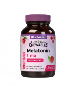 Bluebonnet Nutrition Earth Sweet Chewables Melatonin 1 mg 120 жевательных таблеток, мелатонин со вкусом малины