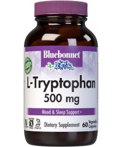 Bluebonnet Nutrition L-Tryptophan 500 mg 60 капсул, L-триптофан