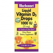 Bluebonnet Nutrition Liquid Vitamin D3 Drops 1000 IU 30 ml