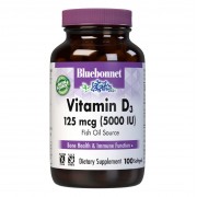 Bluebonnet Nutrition Vitamin D3 125 mcg 5000 IU 100 softgels