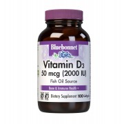 Bluebonnet Nutrition Vitamin D3 50 mcg 2000 IU 100 softgels