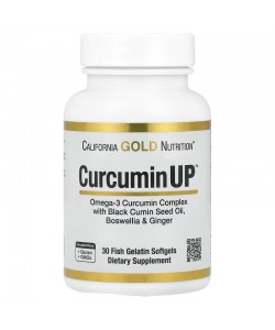 California Gold Nutrition Curcumin UP 30 капсул, комплекс куркуміну та омега-3