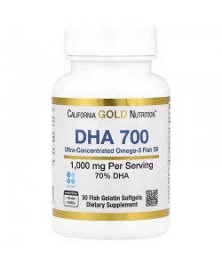 California Gold Nutrition DHA 700 30 капсул, докозагексаєнова кислота