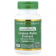 California Gold Nutrition EuroHerbs™ Lemon Balm Extract 500 mg Euromed Quality 60 veg caps