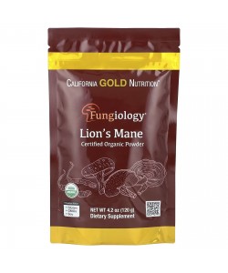 California Gold Nutrition Fungiology Lion's Mane 120 грамм, гриб ежовик гребенчатый (львиная грива)