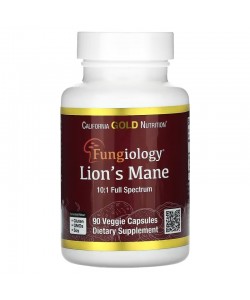 California Gold Nutrition Fungiology Lion's Mane 90 капсул, органический ежовик гребенчатый