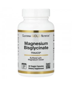 California Gold Nutrition Magnesium Bisglycinate 60 капсул, магній