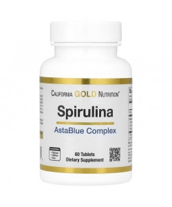 California Gold Nutrition Spirulina Asta Blue Complex 60 таблеток - комплекс AstaBlue зі спіруліною