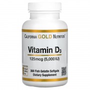 California Gold Nutrition Vitamin D3 5000 IU 360 softgels