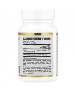 California Gold Nutrition Vitamin D3 + K2 60 капсул, D3 и K2