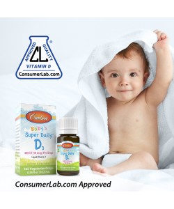 Carlson Baby's Super Daily D3 400 IU 10,3 мл, 400 МЕ (10 мкг) концентрированного витамина D3 в каждой капле, для грудных детей