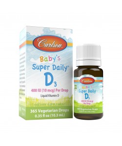 Carlson Baby's Super Daily D3 400 IU 10,3 мл, 400 МЕ (10 мкг) концентрированного витамина D3 в каждой капле, для грудных детей