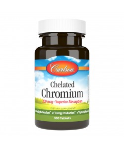 Carlson Chelated Chromium 200 mcg 300 таблеток, нікотинат гліцинат хрому