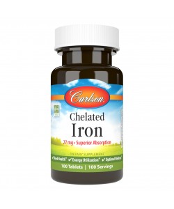 Carlson Chelated Iron 27 mg 100 таблеток, бисглицинат железа