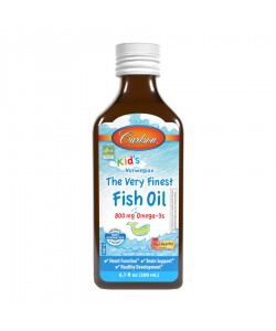 Carlson Kid's Norwegian Very Finest Fish Oil 200 мл, рыбий жир для детей, изготовленный из дикой рыбы, с персиковым вкусом