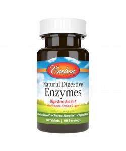 Carlson Natural Digestive Enzymes 50 таблеток, пищеварительные ферменты