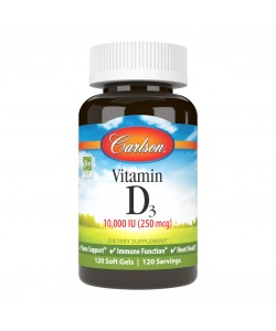 Carlson Vitamin D3 10000 IU (250 mcg) 120 капсул, вітамін д