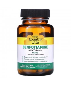 Country Life Benfotiamine 60 капсул, бенфотіамін