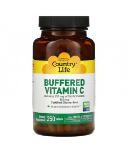 Country Life Buffered Vitamin C 500 mg 250 таблеток, буферизований вітамін С