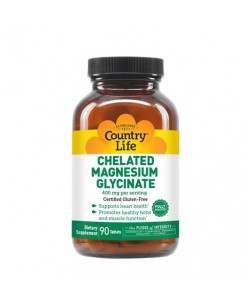 Country Life Chelated Magnesium Glycinate 90 таблеток, магній у хелатній формі 
