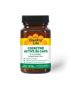 Country Life Coenzyme Active B6 P-5-P/PAK 30 капсул, коферментный активный витамин В6