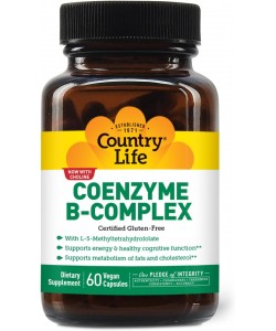 Country Life Coenzyme B-Complex 60 капсул, комплекс витаминов группы B