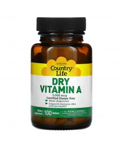 Country Life Dry Vitamin A 100 таблеток, вітамін а