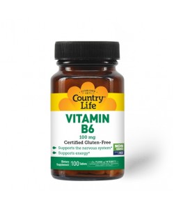 Country Life Vitamin B6 100 mg 100 таблеток, вітамін B6