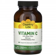 Country Life Vitamin C with Rose Hips 500 mg 250 tabs