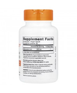 Doctor's Best Alpha Lipoic Acid 600 mg 60 капсул, альфа-липоевая кислота
