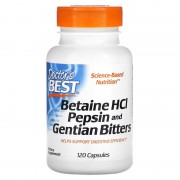 Doctor's Best Betaine HCL Pepsin and Gentian Bitters 120 caps