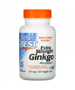 Doctor's Best Extra Strength Ginkgo Biloba 120 mg 120 капсул, гінкго білоба