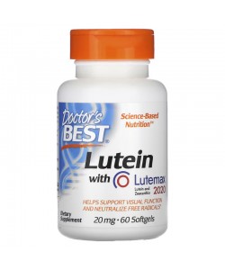 Doctor's Best Lutein 20 mg 60 мягких капсул, лютеин и зеаксантин