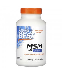 Doctor's Best MSM with OptiMSM 1000 mg 180 капсул, метилсульфонилметан
