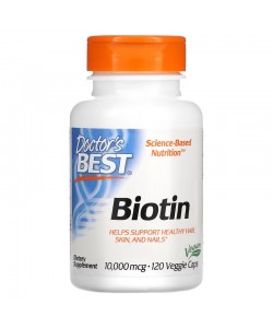 Doctor's Best Biotin 10000 mcg 120 капсул, біотин (вітамін В7)